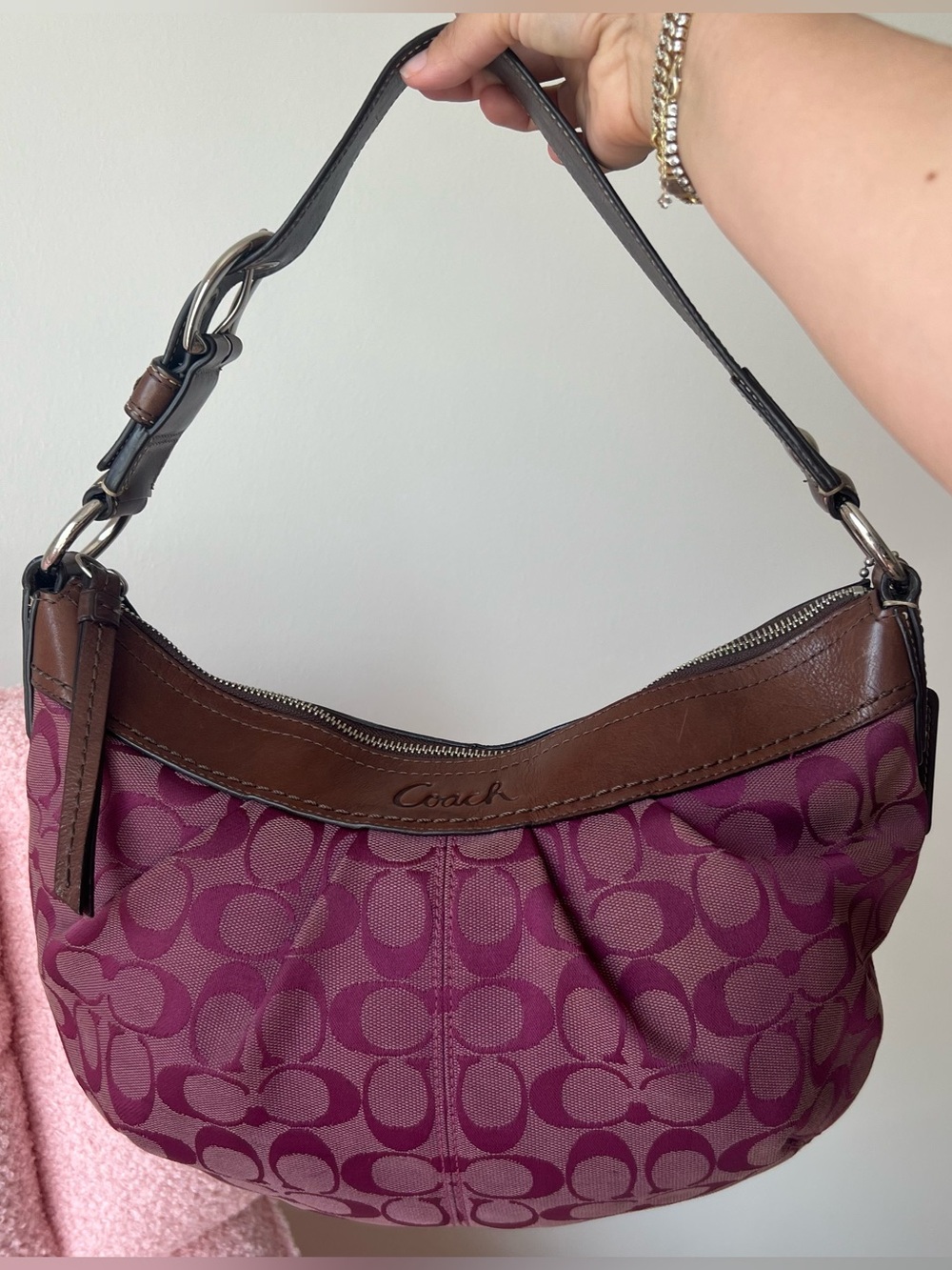 Vintage Coach SoHo Pleated Signature Hobo Bag